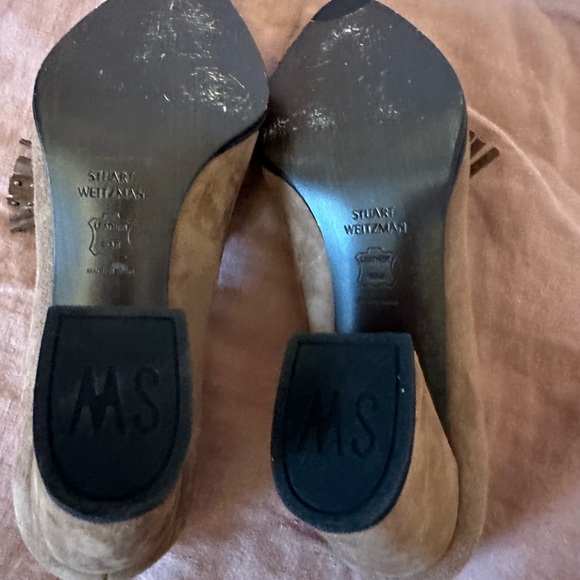 Stuart Weizman Broom Tassel Suede Block-heel Pumps size 5 1/2 M - Picture 5 of 5